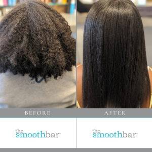 Before and after of Chocolate Keratin Hair Treatment